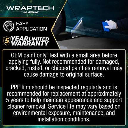 Automotive PPF (Paint Protection Film), Panel Guard, 6 in x 84 in
