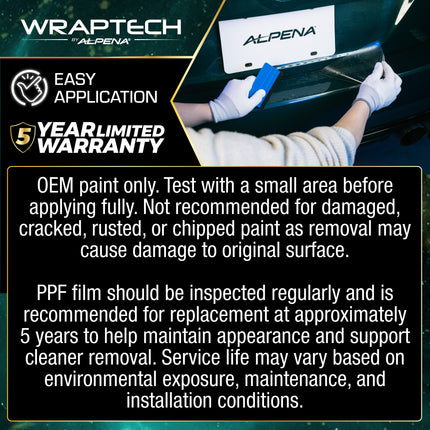 Automotive PPF (Paint Protection Film) Trunk Sill Guard, Gloss 4 in x 36 in