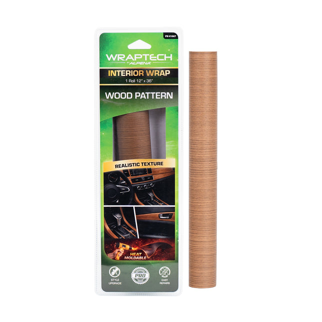 Automotive Interior Wrap, Wood Grain Pattern, 12 in × 36 in