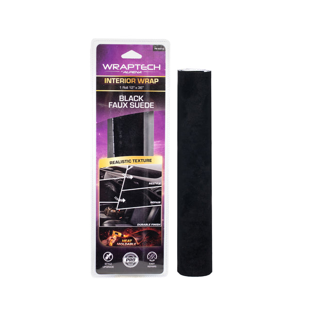Automotive Interior Wrap, Suede Texture Black 12 in × 36 in