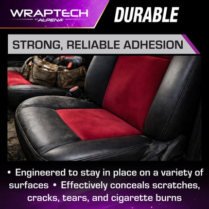 Automotive Interior Wrap, Suede Texture Red 12 in × 36 in