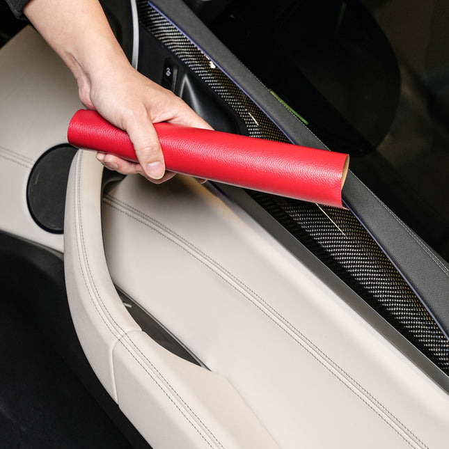 Automotive Interior Wrap, Leather Texture Red 12 in × 36 in
