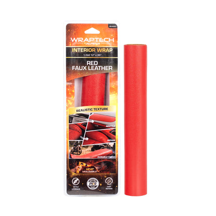 Automotive Interior Wrap, Leather Texture Red 12 in × 36 in