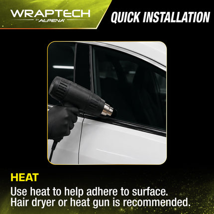 Automotive Chrome Delete Gloss Black Wrap, 2 in x 10 ft