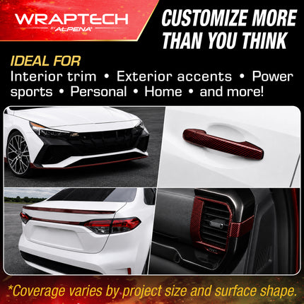 Automotive Exterior & Interior Wrap, Gloss Red Carbon 6 in × 84 in