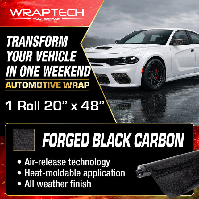Automotive Exterior & Interior Wrap, Forged Black Carbon Fiber   20 in × 48 in