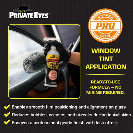 Private Eyes Window Tint Application Solution - 16 oz Install Spray