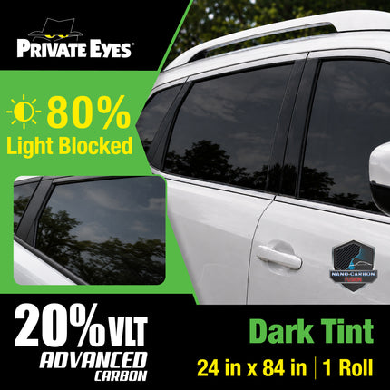 Private Eyes Advanced Carbon 20% VLT Window Tint Film - 24 in x 84 in