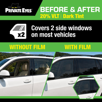 Private Eyes Advanced Carbon 20% VLT Window Tint Film - 24 in x 84 in