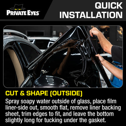 Private Eyes Dark Series 2.5% VLT Window Tint Film - 24 in x 84 in