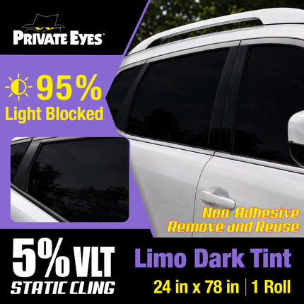 Private Eyes Advanced Carbon 5% VLT Static Cling Tint - 24 in x 78 in