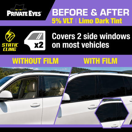 Private Eyes Advanced Carbon 5% VLT Static Cling Tint - 24 in x 78 in