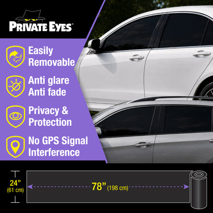 Private Eyes Advanced Carbon 5% VLT Static Cling Tint - 24 in x 78 in