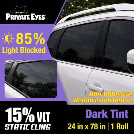Private Eyes Advanced Carbon 15% VLT Static Cling Tint - 24 in x 78 in