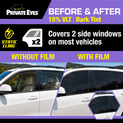 Private Eyes Advanced Carbon 15% VLT Static Cling Tint - 24 in x 78 in