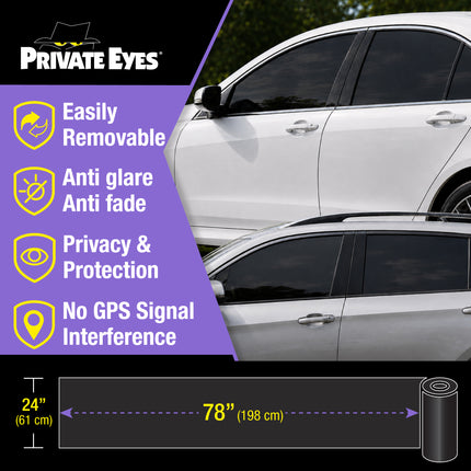 Private Eyes Advanced Carbon 15% VLT Static Cling Tint - 24 in x 78 in