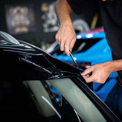 Private Eyes Advanced Carbon 5% VLT Windshield Strip Tint - 10 in x 6.5 ft
