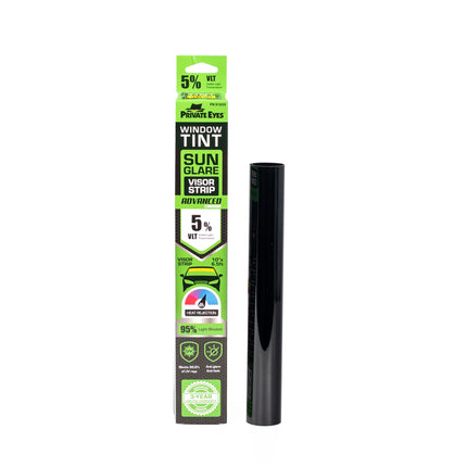 Private Eyes Advanced Carbon 5% VLT Windshield Strip Tint - 10 in x 6.5 ft